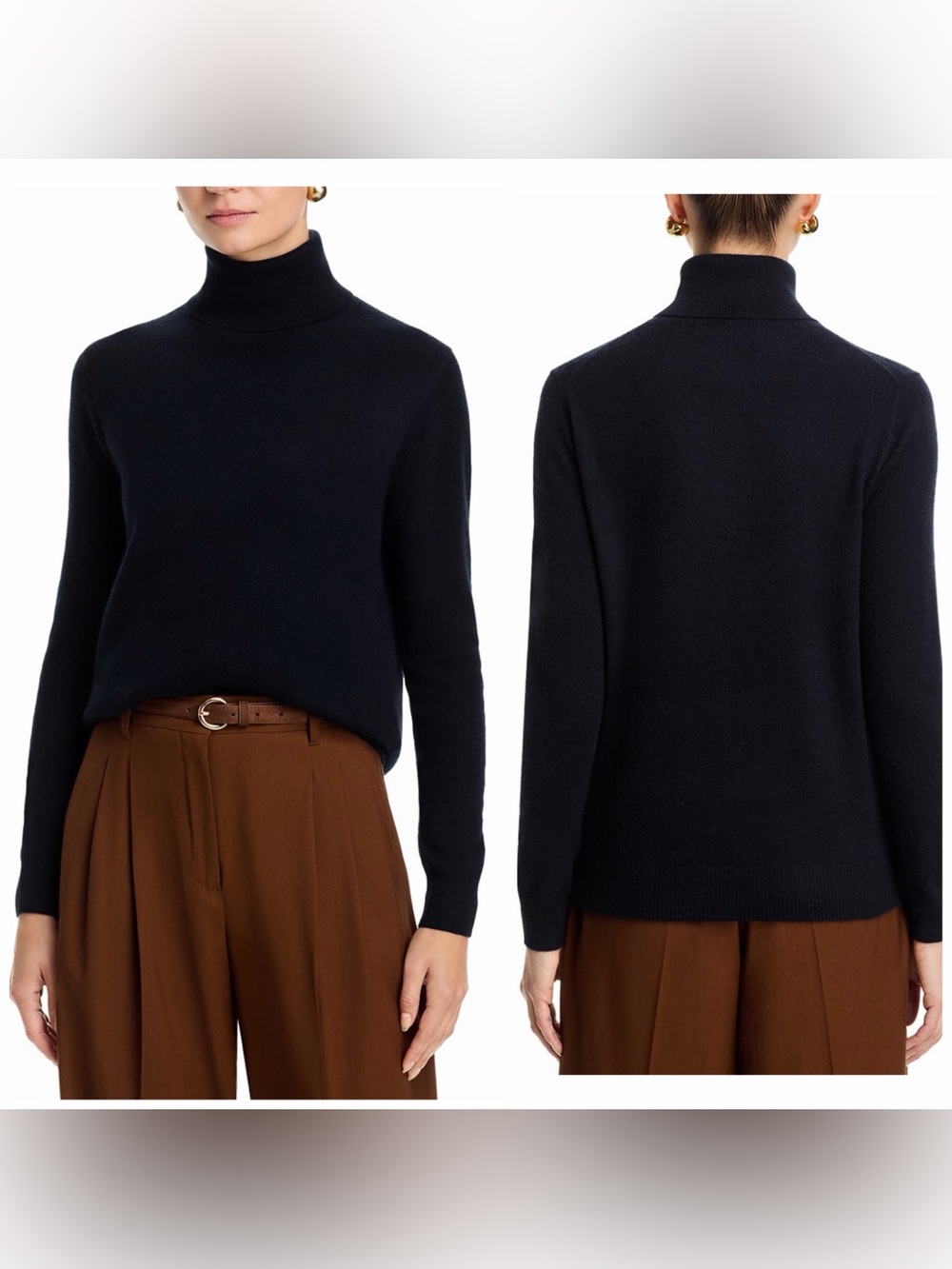 C by Bloomingdale’s 100% Cashmere Turtleneck Sweater Black Size M